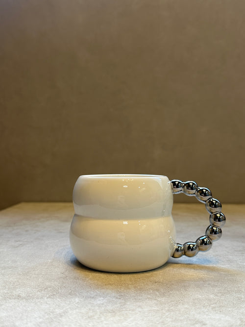 Beaded Handle Mug (White)