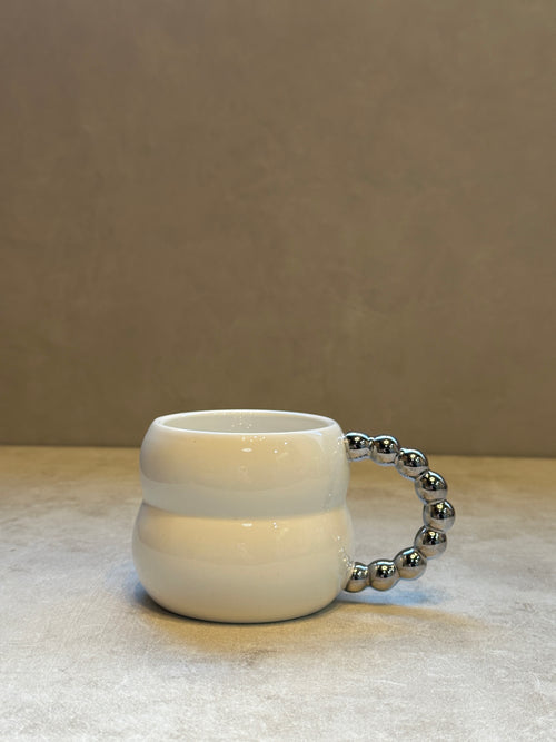Beaded Handle Mug (White)