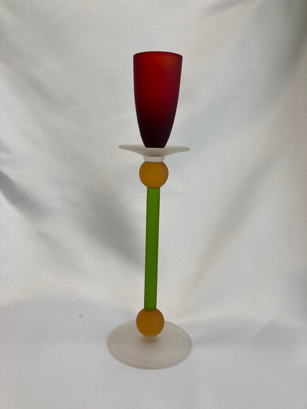 Hand-Blown Atomic Age Brandy Cordial – Red & Lime