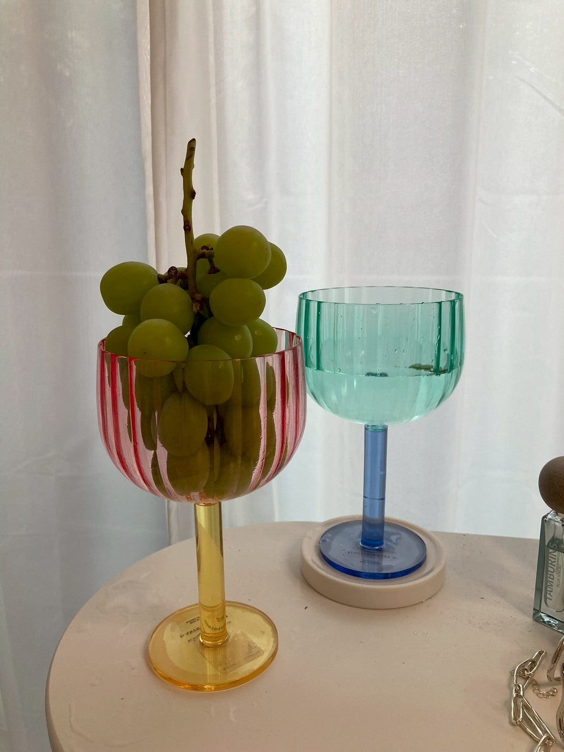 colored stem glass - blue