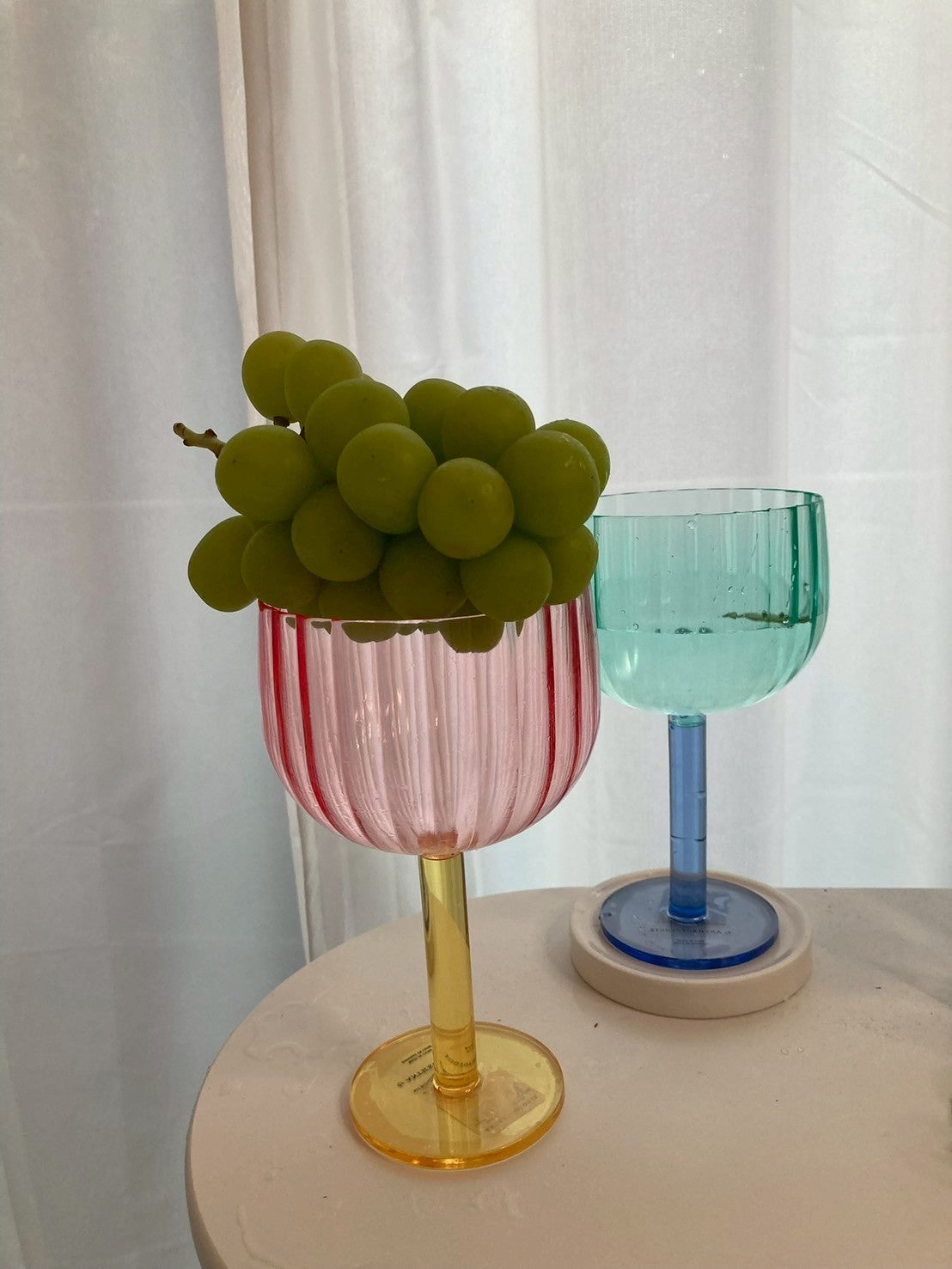 colored stem glass - red